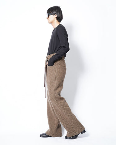 【SONG FOR THE MUTE】<br>WIDE LEG PANT<br>-MELTON HOUNDSTOOTH-