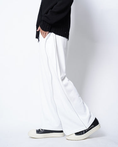 【08sircus】<br> Fine poly×organic cotton pile side zip pants (UNISEX)