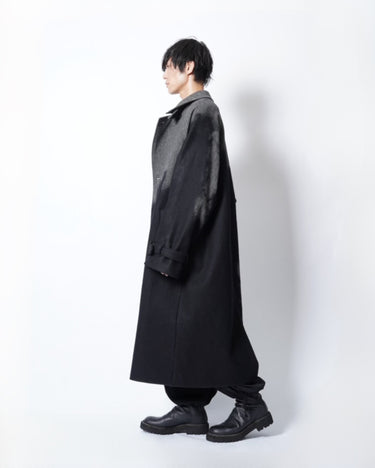 【Yohji Yamamoto POUR HOMME】<br>HERRINGBONE NEEDLE PUNCH RAGLAN COAT