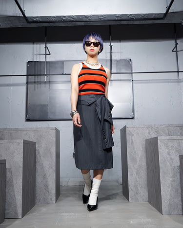 【PLAN C】<br>BORDER<br>KNIT TANK TOP