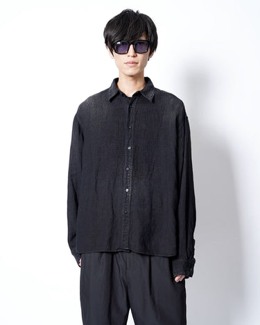 受注生産アイテム<br>期間限定受注受付中(7月31日～8月2日まで)<br>【kiminori morishita】<br>Sashiko Hand-Embroidered Khadi Shirt