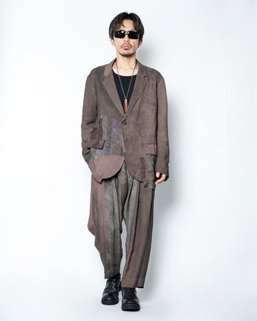 【ZIGGY CHEN】<br>ASYMMETRIC PRINTED<br>PATCHWORK BLAZER