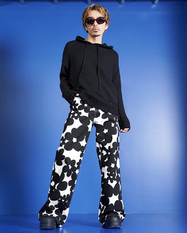 [MARNI]<br>Flower Print Wide Denim Pants