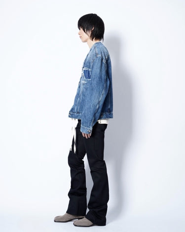 【Maison Margiela】<br>DISTRESSED DEEP V DENIM JACKET