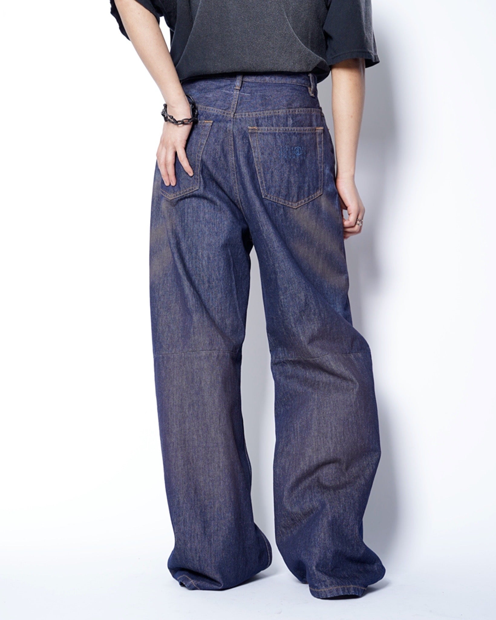 MM6】KNEE TUCK DENIM PANTS-Amanojak.