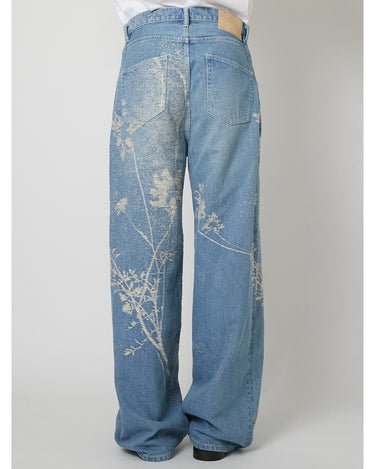 27SS予約受付中<br>【TAAKK】<br>FLOWER DENIM Jacquard Denim Wide Pants