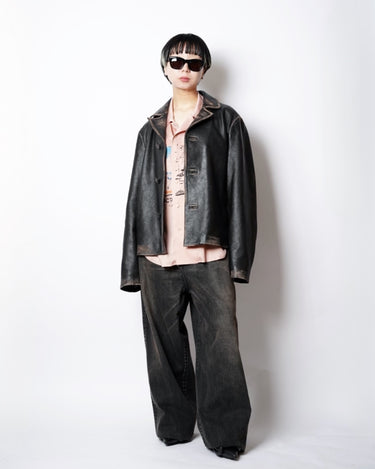 【MM6】<br>AGING LAMBLEATHER JACKET (UNISEX)