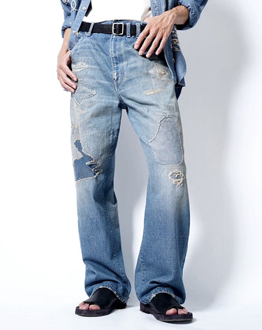 受注生産アイテム<br>期間限定受注受付中(7月31日～8月2日まで)<br>【kiminori morishita】<br>Hand-Remade Denim Pants