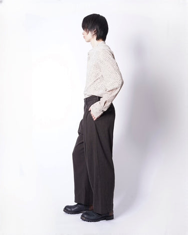 【ZIGGY CHEN】<br>PLEATED STRAIGHT-LEG TROUSERS