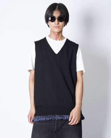 [Maison Margiela 4,14]<br> Lining Layered<br>Knit vest