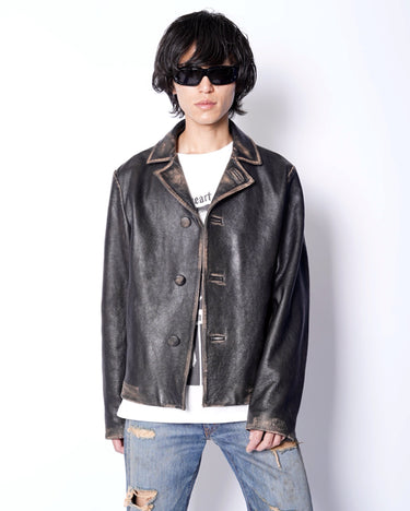 【MM6】<br>AGING LAMBLEATHER JACKET (UNISEX)