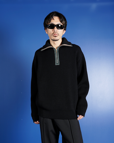 【kolor】<br>HALFZIP WOOL KNIT