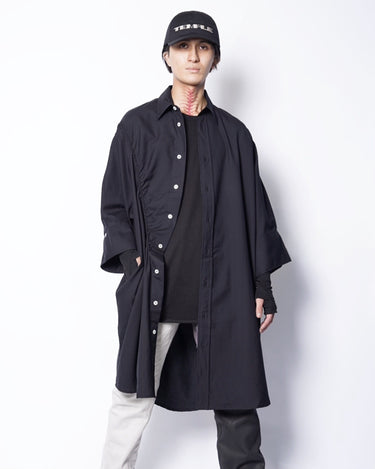 【MARINA YEE】<br>"M.Y. TWISTER L Draped long shirt -WOOL-