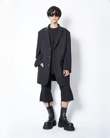 [Yohji Yamamoto POUR HOMME]<br>ASYMMETRY SILK TAILORED JACKET