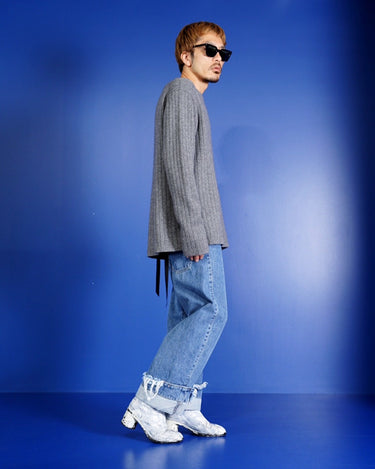 【walenode】<br>GOOD CONDITION CASHMERE 4×1 RIB SWEATER