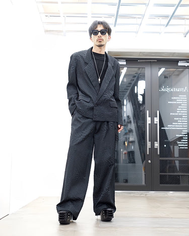 【TAAKK】<br>SHRINK QUILTING TAILORED SHORT JACKET