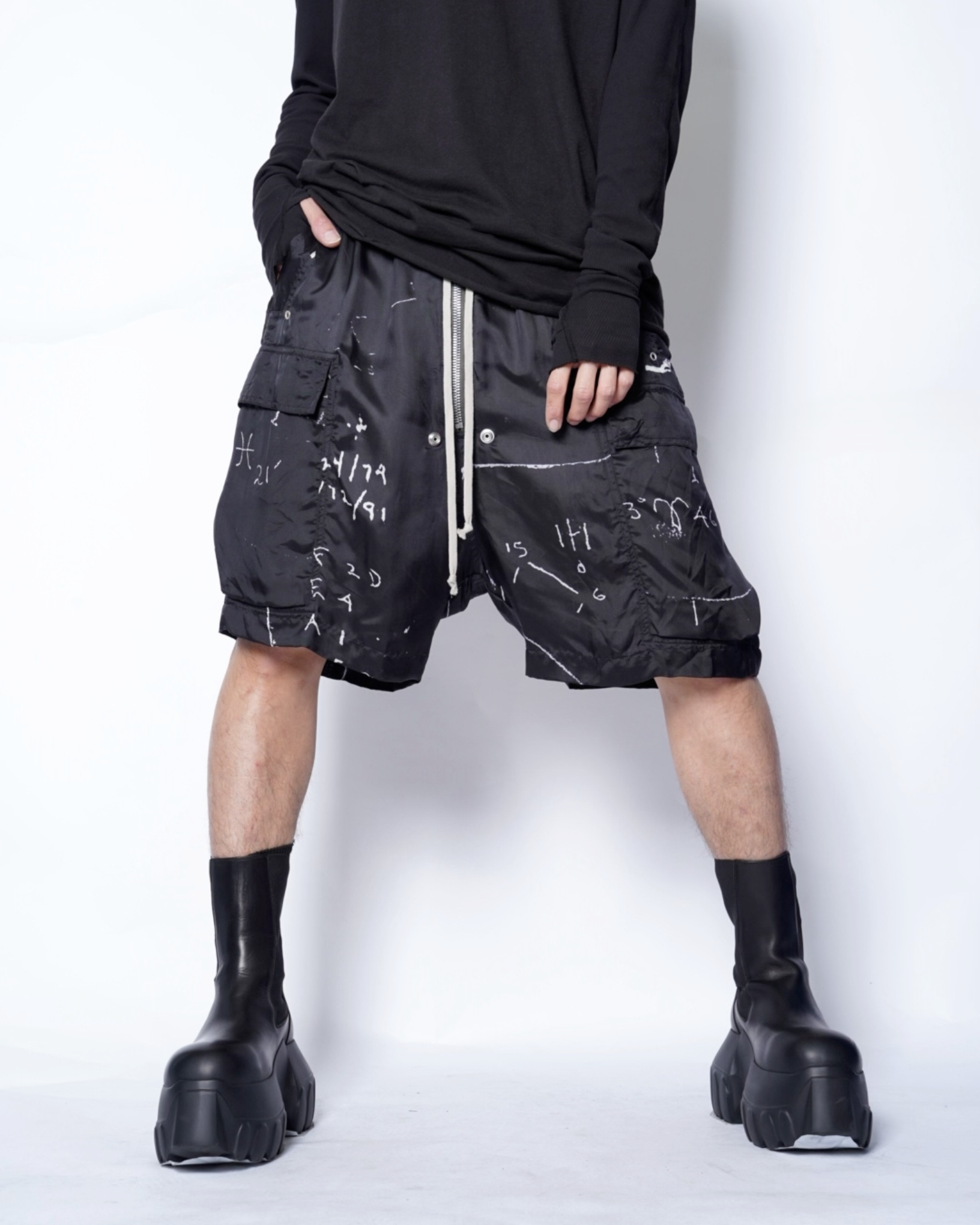 RICK OWENS(リックオウエンス)-CARGOBELA SHORTS -KP1- -Amanojak.