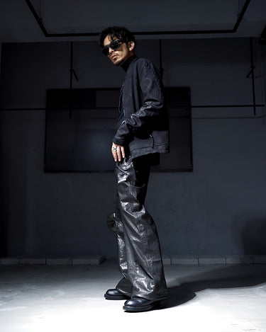 [Maison mihara yasuhiro]<br>× backlash<br>Smooth Leather Reconstructed Pants