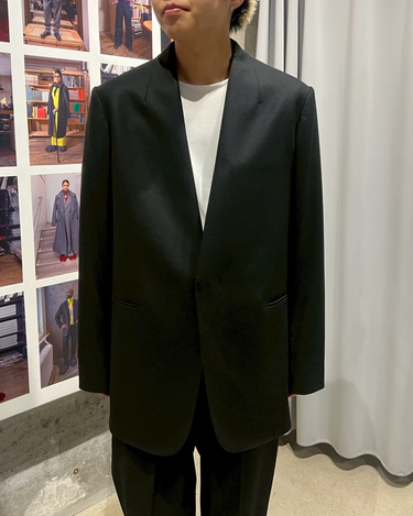 26AW予約受付中<br>【OVERCOAT】<br>Wool Collarless Jacket