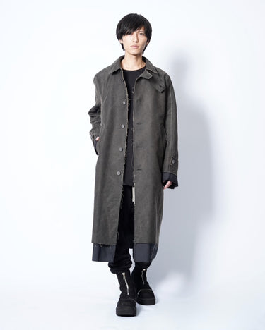 【prasthana】<br>raw form coat (PIGMENT DYED HEAVY MOLESKIN)