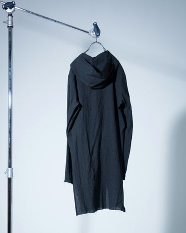 受注生産アイテム<br>期間限定受注受付中(9/11～9/13まで)<br>【prasthana】<br>rudiment hooded shirt:tall (linen/cotton 千鳥格子)