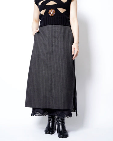 【INSCRIRE】<br>Wool Layered Skirt