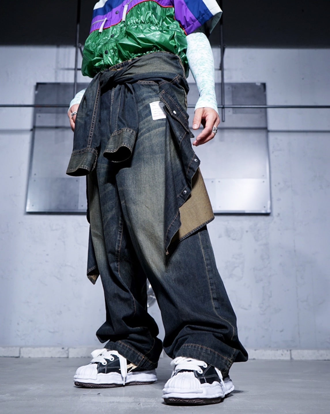 Maison MIHARA YASUHIRO】SHIRTS COMBINATION DENIM PANTS-Amanojak.