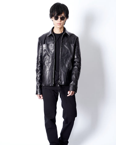 【m.a+】<br>ZIPPED TRUCKER JACKET W/SILVER CROSSES