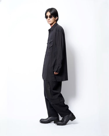 【Yohji Yamamoto POUR HOMME】<br>3 FLAP ASYMMETRY BLOUSE