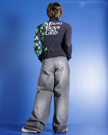 [Masu]<br>"Masu Boys" Emblem Baggy Jeans
