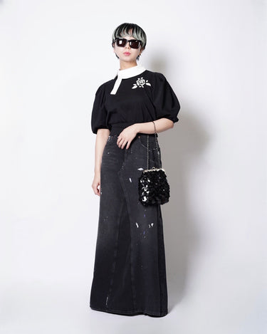 【VIVIANO】<br>LA FLEUR SEQUINS KISSLOCK POUCH