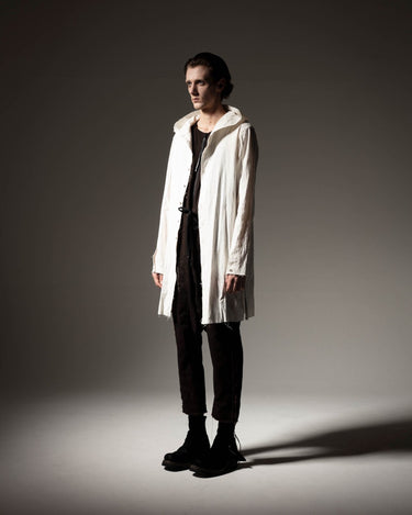 受注生産アイテム<br>期間限定受注受付中(9/11～9/13まで)<br>【prasthana】<br>rudiment hooded shirt:tall (cotton/linen light canvas)