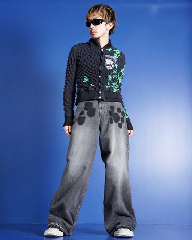 [Masu]<br>"Masu Boys" Emblem Baggy Jeans