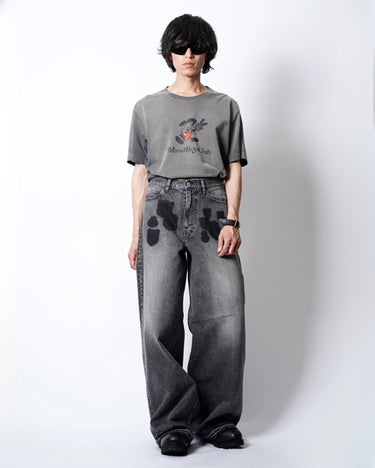 [Masu]<br>"Masu Boys" Emblem Baggy Jeans