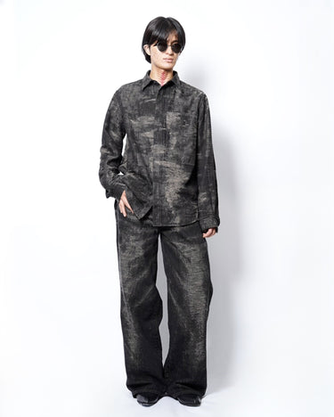 【TAAKK】<br>JACQUARD TAAKK DENIM WIDE PANTS