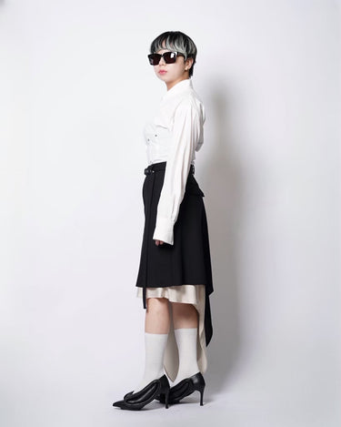 【SATORU SASAKI】<br>DOUBLE LAYERED MINI SKIRT