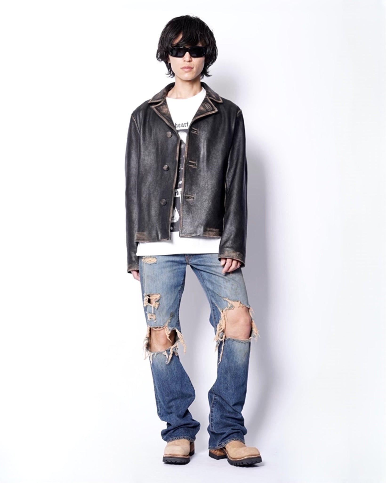MM6】AGING LAMBLEATHER JACKET-Amanojak.