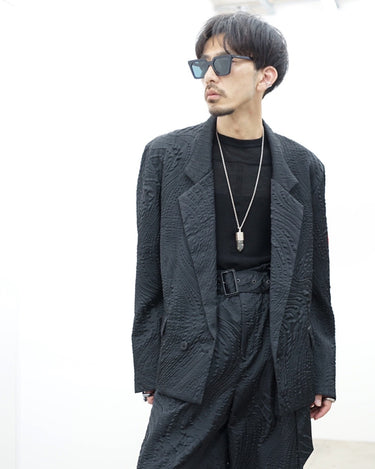 【TAAKK】<br>SHRINK QUILTING TAILORED SHORT JACKET