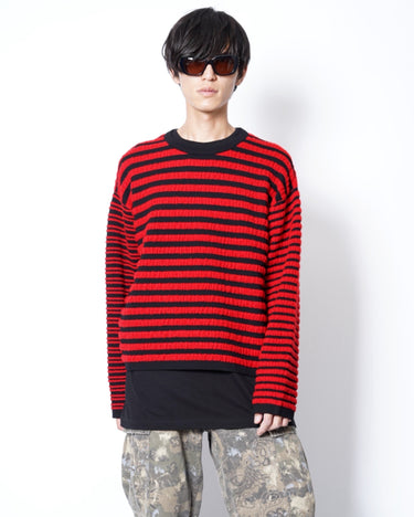 【KAMIYA】<br>BORDER BOUCLE KNIT