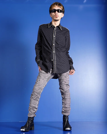【TAKAHIROMIYASHITA TheSoloist.】<br>regular collar broad dot shirt. (studs)