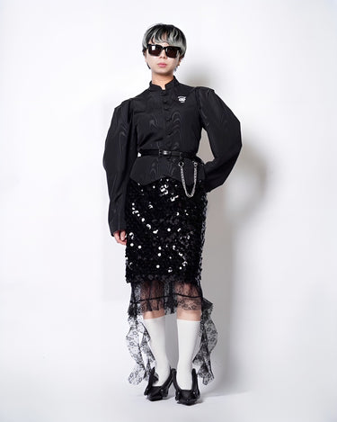 【VIVIANO】<br>LA FLEUR SEQUINS SKIRT