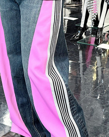27SS予約受付中<br>【JUNYA WATANABE】<br>× Needles WIDE SIDE LINE DENIM PANTS (UNISEX)