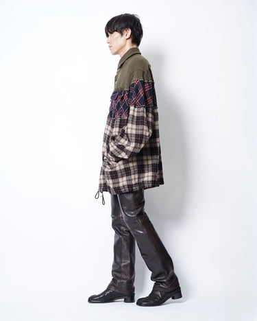 26AW予約受付中<br>【kolor】<br>TRIPLE TEXTILE DOCKING SHIRTS JACKET