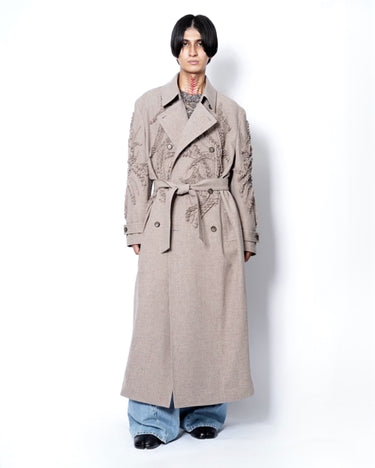 26AW Pre-order now open<br>【TAAKK】<br>SCULPTURAL EMBROIDERY LONG WOOL COAT
