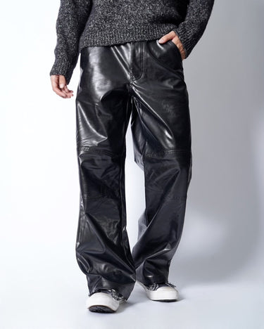 【ROLD SKOV】<br>TECH PANTS FAKE LEATHER