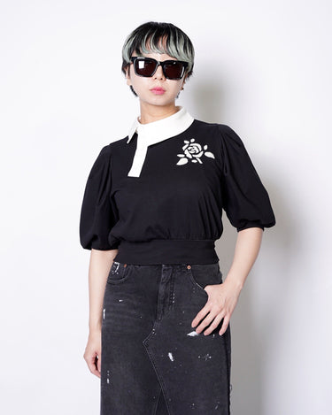 【VIVIANO】<br>HAND EMBROIDERED RUGBY SHIRT