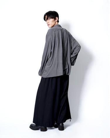 イベント期間限定アイテム<br>(6月27日～7月5日まで)<br>【KANEMASA PHIL】<br>46G Stripe Artisan Shirt (CHARCOAL BLACK DYE)
