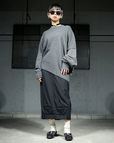 UNISEX<br>【INSCRIRE】<br>ASYMMETRY CASHMERE SWEATER
