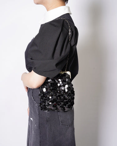【VIVIANO】<br>LA FLEUR SEQUINS KISSLOCK POUCH