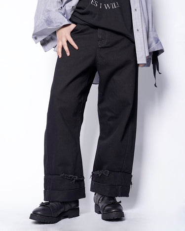 【MARINA YEE】<br>"DEAN BLUE" OVERSIZED JEANS TROUSERS (BLACK)